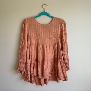 American Eagle Peach Flared Cutout Back Long Sleeve XS